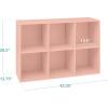 imageBest Choice Products Kids Bookcase 8Cube Storage Organizer 135in Shelf Opening Bookshelf Toy Storage Customizable w 3 Removable Back Panels  SageLight Pink