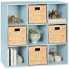 imageBest Choice Products Kids Bookcase 8Cube Storage Organizer 135in Shelf Opening Bookshelf Toy Storage Customizable w 3 Removable Back Panels  SageLight Blue