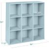 imageBest Choice Products Kids Bookcase 8Cube Storage Organizer 135in Shelf Opening Bookshelf Toy Storage Customizable w 3 Removable Back Panels  SageLight Blue