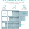 imageBest Choice Products Kids Bookcase 8Cube Storage Organizer 135in Shelf Opening Bookshelf Toy Storage Customizable w 3 Removable Back Panels  SageLight Blue