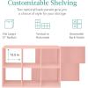 imageBest Choice Products Kids Bookcase 8Cube Storage Organizer 135in Shelf Opening Bookshelf Toy Storage Customizable w 3 Removable Back Panels  SageLight Pink