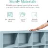 imageBest Choice Products Kids Bookcase 8Cube Storage Organizer 135in Shelf Opening Bookshelf Toy Storage Customizable w 3 Removable Back Panels  SageLight Blue