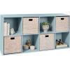 imageBest Choice Products Kids Bookcase 8Cube Storage Organizer 135in Shelf Opening Bookshelf Toy Storage Customizable w 3 Removable Back Panels  SageLight Blue