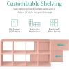 imageBest Choice Products Kids Bookcase 8Cube Storage Organizer 135in Shelf Opening Bookshelf Toy Storage Customizable w 3 Removable Back Panels  SageLight Pink