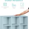 imageBest Choice Products Kids Bookcase 8Cube Storage Organizer 135in Shelf Opening Bookshelf Toy Storage Customizable w 3 Removable Back Panels  SageLight Blue