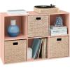imageBest Choice Products Kids Bookcase 8Cube Storage Organizer 135in Shelf Opening Bookshelf Toy Storage Customizable w 3 Removable Back Panels  SageLight Pink