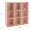 imageBest Choice Products Kids Bookcase 8Cube Storage Organizer 135in Shelf Opening Bookshelf Toy Storage Customizable w 3 Removable Back Panels  SageLight Pink