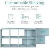 imageBest Choice Products Kids Bookcase 8Cube Storage Organizer 135in Shelf Opening Bookshelf Toy Storage Customizable w 3 Removable Back Panels  SageLight Blue