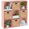 imageBest Choice Products Kids Bookcase 8Cube Storage Organizer 135in Shelf Opening Bookshelf Toy Storage Customizable w 3 Removable Back Panels  SageLight Pink