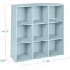 imageBest Choice Products Kids Bookcase 8Cube Storage Organizer 135in Shelf Opening Bookshelf Toy Storage Customizable w 3 Removable Back Panels  SageLight Blue