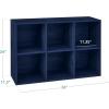 imageBest Choice Products Kids Bookcase 8Cube Storage Organizer 135in Shelf Opening Bookshelf Toy Storage Customizable w 3 Removable Back Panels  SageNavy