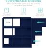 imageBest Choice Products Kids Bookcase 8Cube Storage Organizer 135in Shelf Opening Bookshelf Toy Storage Customizable w 3 Removable Back Panels  SageNavy