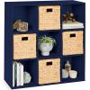 imageBest Choice Products Kids Bookcase 8Cube Storage Organizer 135in Shelf Opening Bookshelf Toy Storage Customizable w 3 Removable Back Panels  SageNavy
