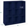 imageBest Choice Products Kids Bookcase 8Cube Storage Organizer 135in Shelf Opening Bookshelf Toy Storage Customizable w 3 Removable Back Panels  SageNavy