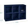 imageBest Choice Products Kids Bookcase 8Cube Storage Organizer 135in Shelf Opening Bookshelf Toy Storage Customizable w 3 Removable Back Panels  SageNavy