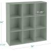 imageBest Choice Products Kids Bookcase 8Cube Storage Organizer 135in Shelf Opening Bookshelf Toy Storage Customizable w 3 Removable Back Panels  SageSage