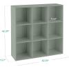 imageBest Choice Products Kids Bookcase 8Cube Storage Organizer 135in Shelf Opening Bookshelf Toy Storage Customizable w 3 Removable Back Panels  SageSage