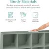 imageBest Choice Products Kids Bookcase 8Cube Storage Organizer 135in Shelf Opening Bookshelf Toy Storage Customizable w 3 Removable Back Panels  SageSage