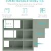 imageBest Choice Products Kids Bookcase 8Cube Storage Organizer 135in Shelf Opening Bookshelf Toy Storage Customizable w 3 Removable Back Panels  SageSage