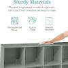 imageBest Choice Products Kids Bookcase 8Cube Storage Organizer 135in Shelf Opening Bookshelf Toy Storage Customizable w 3 Removable Back Panels  SageSage