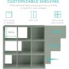 imageBest Choice Products Kids Bookcase 8Cube Storage Organizer 135in Shelf Opening Bookshelf Toy Storage Customizable w 3 Removable Back Panels  SageSage