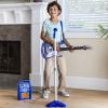imageBest Choice Products Kids Electric Musical Guitar Play Set Toy Guitar Starter Kit Bundle w 6 Demo Songs Whammy Bar Microphone Amp AUX 2 Sticker Sheets  BlueBlue