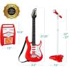 imageBest Choice Products Kids Electric Musical Guitar Play Set Toy Guitar Starter Kit Bundle w 6 Demo Songs Whammy Bar Microphone Amp AUX 2 Sticker Sheets  BlueRed