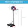 imageBest Choice Products Kids HeightAdjustable Basketball Hoop Portable Backboard Set w 2 Wheels Fillable Base 705in to 823in TallAmerican Flag