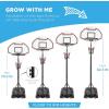 imageBest Choice Products Kids HeightAdjustable Basketball Hoop Portable Backboard Set w 2 Wheels Fillable Base 705in to 823in TallDark RedBlack