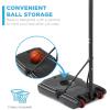 imageBest Choice Products Kids HeightAdjustable Basketball Hoop Portable Backboard Set w 2 Wheels Fillable Base 705in to 823in TallDark RedBlack