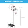 imageBest Choice Products Kids HeightAdjustable Basketball Hoop Portable Backboard Set w 2 Wheels Fillable Base 705in to 823in TallDark RedBlack