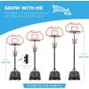 imageBest Choice Products Kids HeightAdjustable Basketball Hoop Portable Backboard Set w 2 Wheels Fillable Base 705in to 823in TallWhite