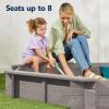 imageBest Choice Products Kids Large Octagonal Wooden Outdoor Sandbox with Cover w 4 Reinforced Benches 8 Seats XL Sandpit Bottom Liner  BrownGray