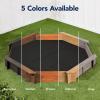 imageBest Choice Products Kids Large Octagonal Wooden Outdoor Sandbox with Cover w 4 Reinforced Benches 8 Seats XL Sandpit Bottom Liner  BrownGray