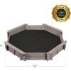imageBest Choice Products Kids Large Octagonal Wooden Outdoor Sandbox with Cover w 4 Reinforced Benches 8 Seats XL Sandpit Bottom Liner  BrownGray