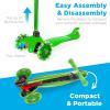 imageBest Choice Products Kids Mini Kick Scooter Toy wLightUp Wheels Height Adjustable TBar Foot Break  BlueGreen