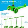 imageBest Choice Products Kids Mini Kick Scooter Toy wLightUp Wheels Height Adjustable TBar Foot Break  BlueGreen