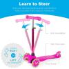 imageBest Choice Products Kids Mini Kick Scooter Toy wLightUp Wheels Height Adjustable TBar Foot Break  BluePink