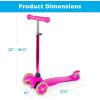 imageBest Choice Products Kids Mini Kick Scooter Toy wLightUp Wheels Height Adjustable TBar Foot Break  BluePink
