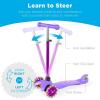 imageBest Choice Products Kids Mini Kick Scooter Toy wLightUp Wheels Height Adjustable TBar Foot Break  BluePurple