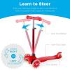 imageBest Choice Products Kids Mini Kick Scooter Toy wLightUp Wheels Height Adjustable TBar Foot Break  BlueRed