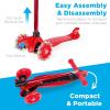 imageBest Choice Products Kids Mini Kick Scooter Toy wLightUp Wheels Height Adjustable TBar Foot Break  BlueRed