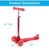imageBest Choice Products Kids Mini Kick Scooter Toy wLightUp Wheels Height Adjustable TBar Foot Break  BlueRed