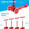 imageBest Choice Products Kids Mini Kick Scooter Toy wLightUp Wheels Height Adjustable TBar Foot Break  BlueRed