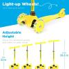 imageBest Choice Products Kids Mini Kick Scooter Toy wLightUp Wheels Height Adjustable TBar Foot Break  BlueYellow
