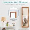 imageBest Choice Products LED Mirror Jewelry Cabinet Tall Lockable Wall or Door Mounted Jewelry Armoire Organizer with Mirror 2 Drawers Lock Cosmetic Tray Shelves  WhiteWalnut