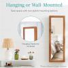 imageBest Choice Products LED Mirror Jewelry Cabinet Tall Lockable Wall or Door Mounted Jewelry Armoire Organizer with Mirror 2 Drawers Lock Cosmetic Tray Shelves  WhiteEspresso