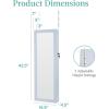 imageBest Choice Products LED Mirror Jewelry Cabinet Tall Lockable Wall or Door Mounted Jewelry Armoire Organizer with Mirror 2 Drawers Lock Cosmetic Tray Shelves  WhitePowder Blue