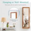 imageBest Choice Products LED Mirror Jewelry Cabinet Tall Lockable Wall or Door Mounted Jewelry Armoire Organizer with Mirror 2 Drawers Lock Cosmetic Tray Shelves  WhiteRustic Brown