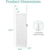 imageBest Choice Products LED Mirror Jewelry Cabinet Tall Lockable Wall or Door Mounted Jewelry Armoire Organizer with Mirror 2 Drawers Lock Cosmetic Tray Shelves  WhiteWhite